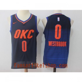 NBA Oklahoma City Thunder Trikot Russell Westbrook 0 Nike 2017-18 Dunkelblau Swingman - Herren